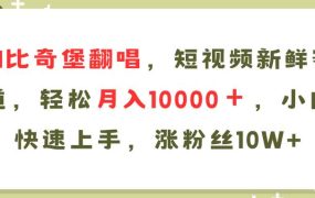 AI比奇堡翻唱歌曲,短视频新鲜赛道,轻松月入10000+,小白快速上手,...-网创财富岛
