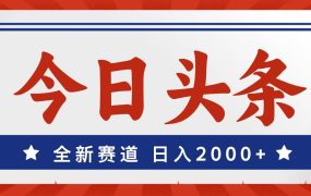 今日头条,全新赛道,小白易上手,日入2000+-网创财富岛