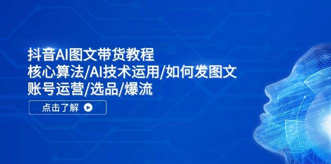 抖音AI图文带货教程：核心算法/AI技术运用/如何发图文/账号运营/选品/爆流-网创财富岛