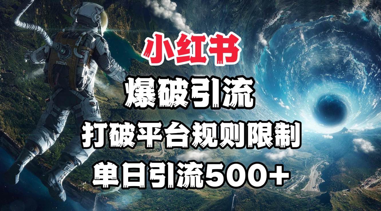 小红书爆破引流，打破平台的规则限制，单日引流500+精准粉-网创财富岛
