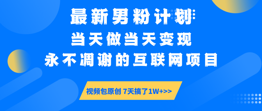 【暴利揭秘】日入5000+的男粉流量密码！一部手机操作，当天见钱！-网创财富岛