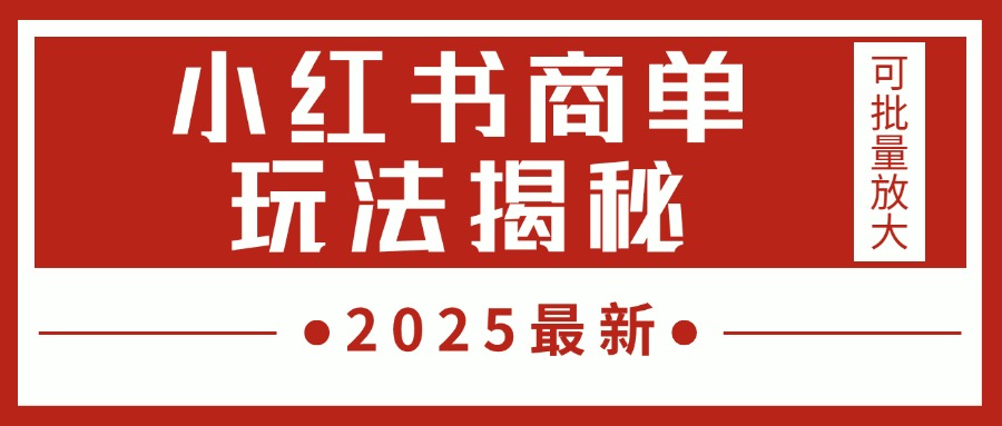 2025最新，小红书商单玩法揭秘，每天5分钟，单个账号日入300+，可批量放大-网创财富岛