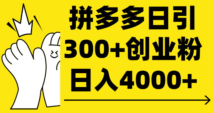 拼多多日引300+创业粉 日入4000+-网创财富岛