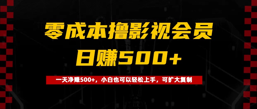 0成本撸影视会员，一天净赚500+，小白也可以轻松上手，可扩大复制-网创财富岛
