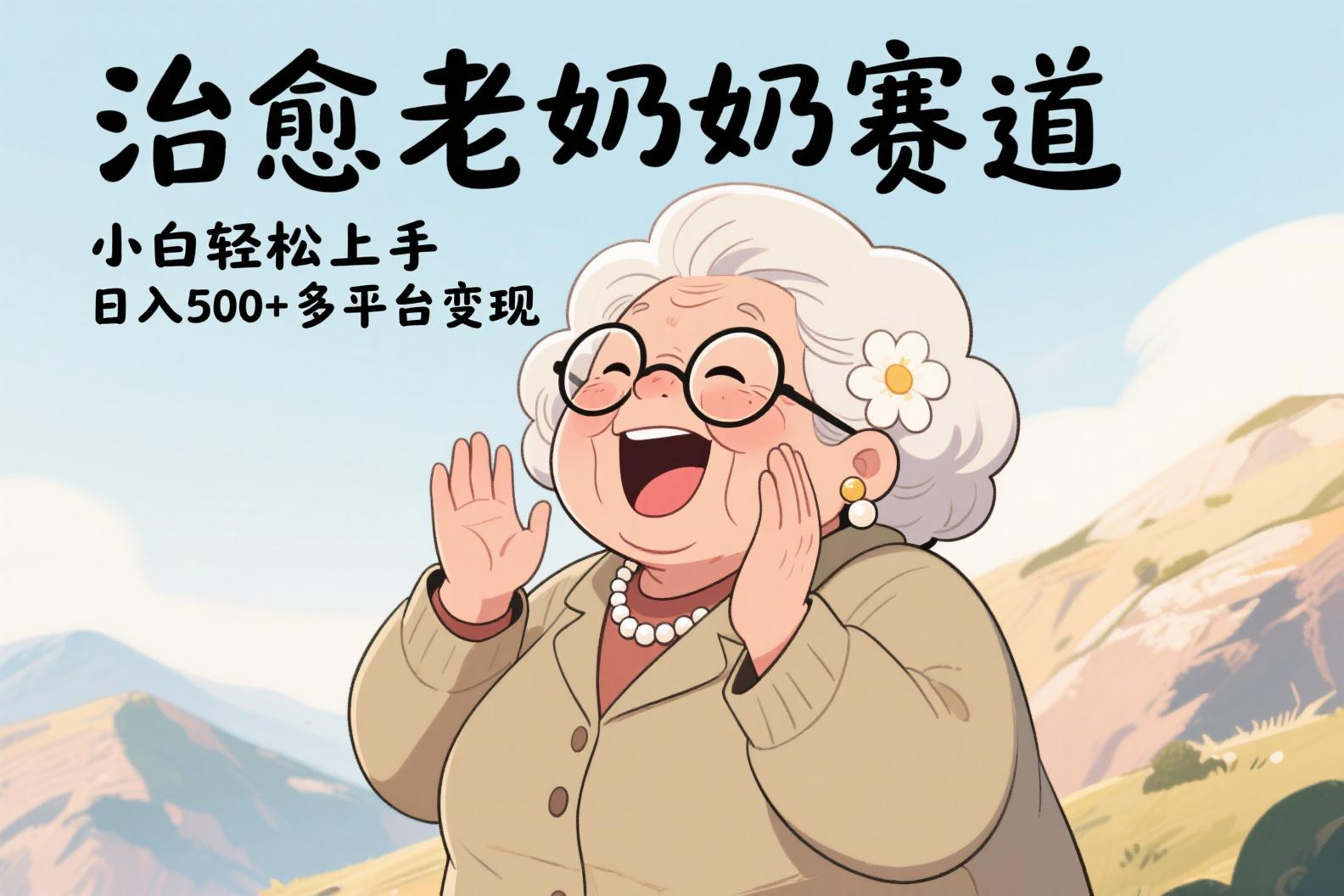 视频号治愈老奶奶赛道，小白轻松上手，日入500+多平台变现-网创财富岛
