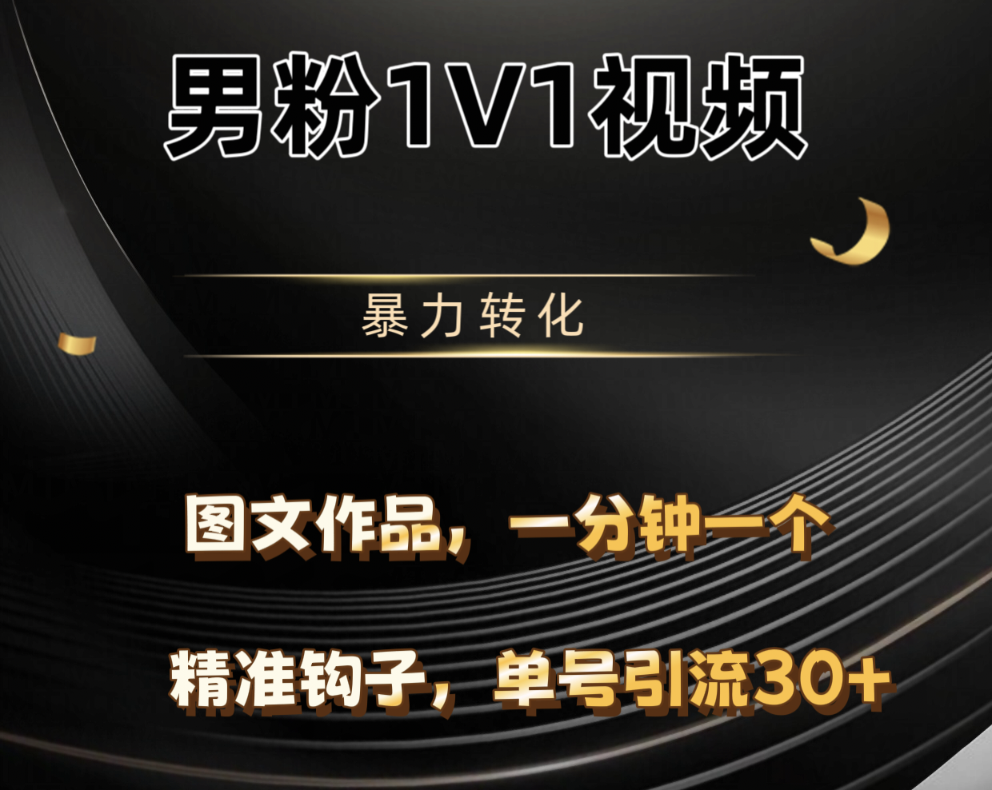 男粉1V1视频，硬改摄像头，高客单暴力转化，单日600+-网创财富岛