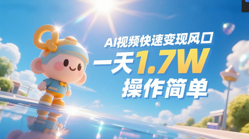 《Ai视频变现风口，一天1.7W，收入无上限，操作简单》-网创财富岛