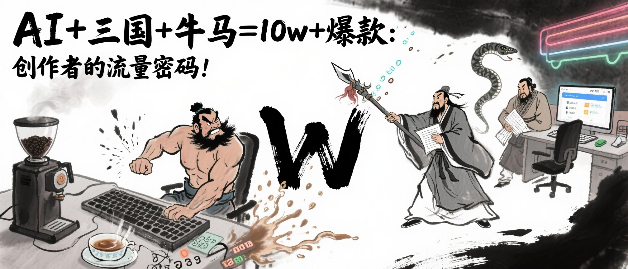 AI+三国+牛马=10w+爆款：创作者的流量密码！-网创财富岛