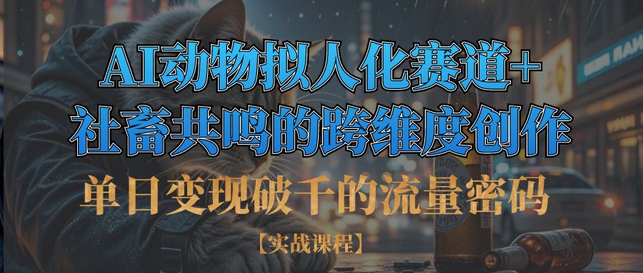 单日变现破千的流量密码,AI动物拟人化赛道+社畜共鸣的跨维度创作-网创财富岛