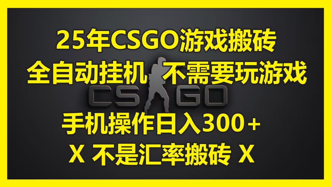 25年CSGO游戏搬砖，全自动挂机，不需要玩游戏，手机操作日入300+。(不是汇率搬砖)-网创财富岛