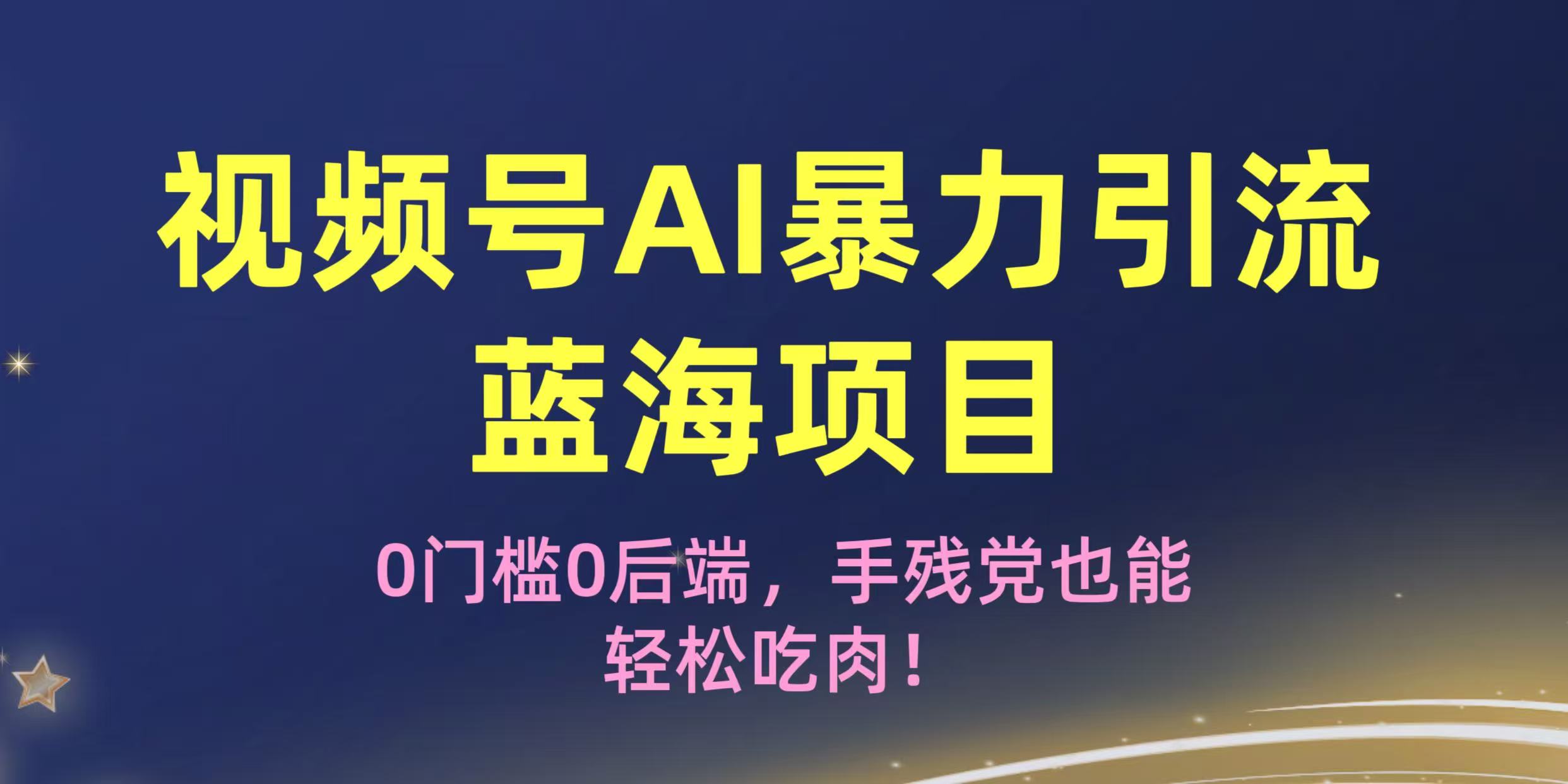 疯传！视频号AI暴力引流蓝海项目，0门槛0后端，手残党也能轻松吃肉！-网创财富岛