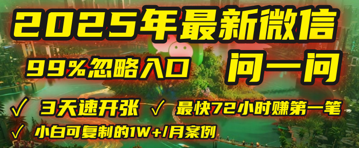 2025年，被99%的人忽视的微信问一问：每天写300字，最快3天就能“开张”赚到第一笔钱，有人已稳定月入1W+！-网创财富岛