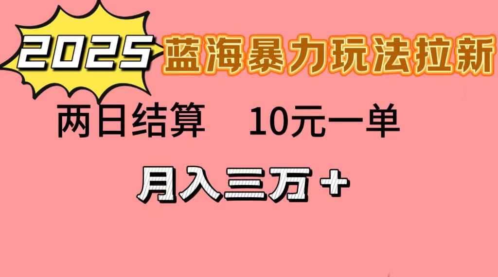 蓝海暴力拉新项目，10元一单，两日结算，月入3w➕-网创财富岛