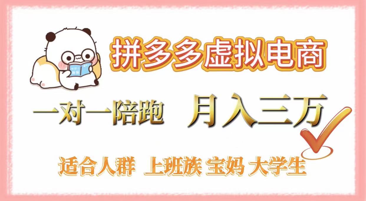 拼多多虚拟电商，一对一陪跑，月入3万，0囤货，轻资产，不发货-网创财富岛