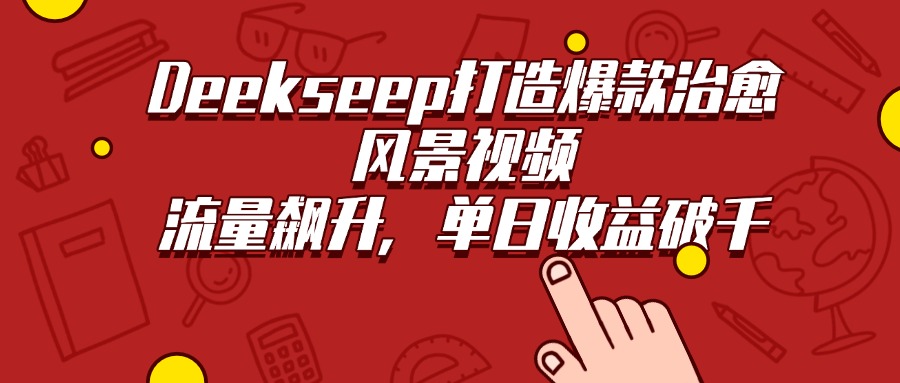 Deekseep打造爆款治愈风景视频，流量飙升，单日收益破千-网创财富岛