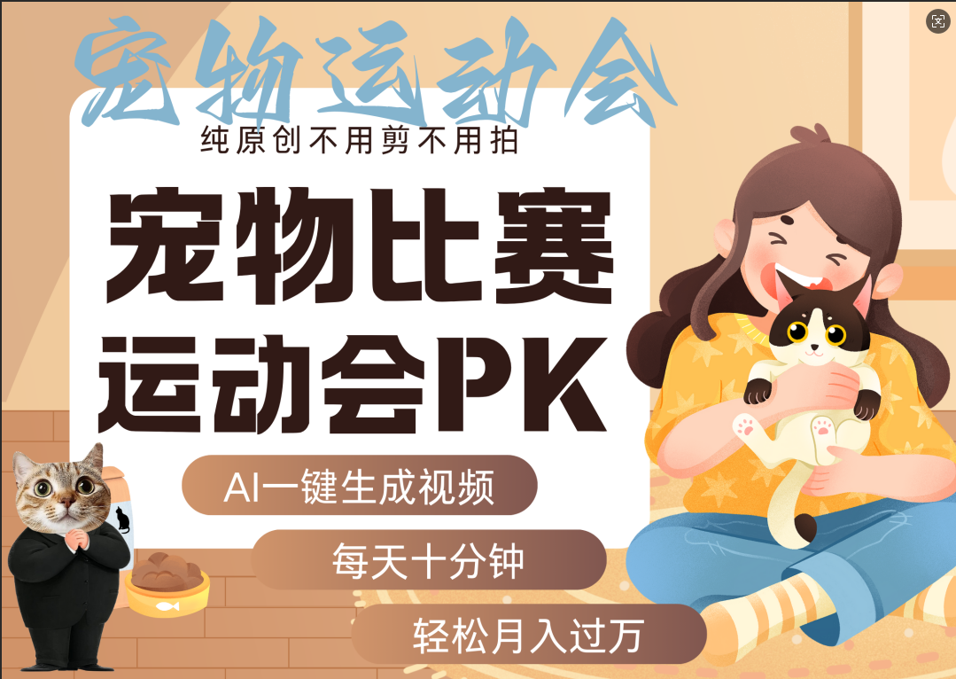 AI萌宠运动员跳水 射击  篮球  足球比赛   每天十分钟 附详细提示词文案库  代替做素材 卖提示词 卖虚拟资料  卖宠物产品 做宠物私人定制产品  带徒弟 带陪跑 卖课  创作者分成 月入5W+-网创财富岛