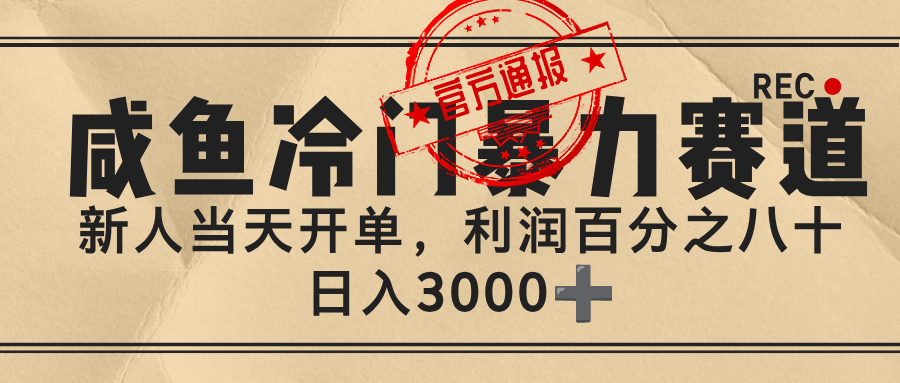 闲鱼，冷门暴力赛道，一单 80%利润，新人轻松日入 3000+-网创财富岛