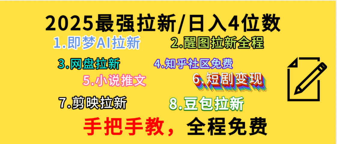 全程免费，手把手教，日入4位数的拉新项目，教会你免费使用各种AI软件，并且持续更新市面上最新的项目哦！-网创财富岛