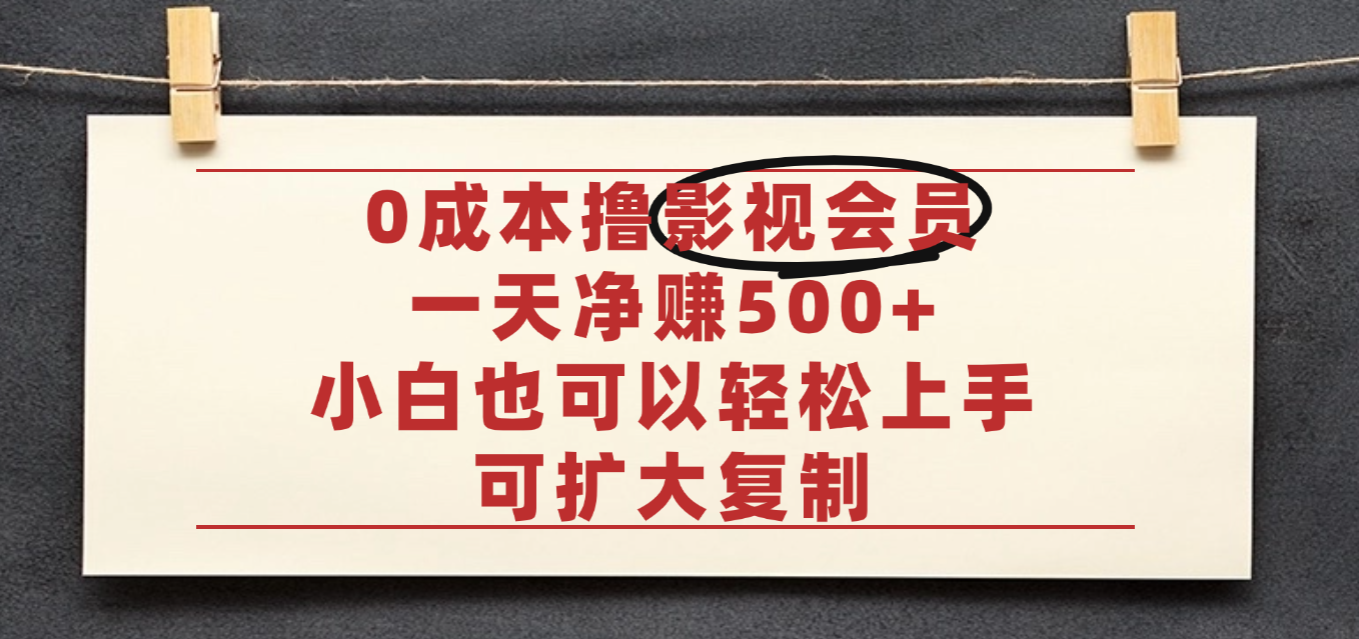 亲测,0成本可批量操作,靠卖影视会员实测月入30000+-网创财富岛