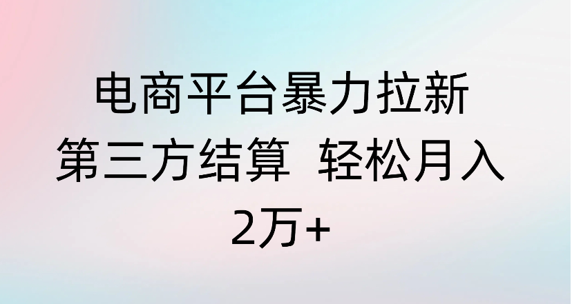 电商平台暴力拉新第三方结算 轻松月入2万+-网创财富岛