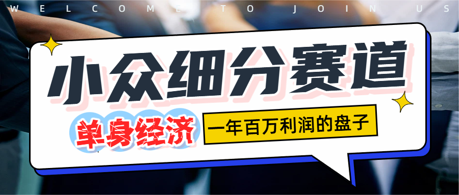 单身经济赛道，一天1000+-网创财富岛