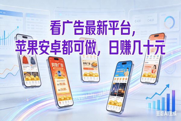 看广告最新平台，苹果安卓都可做，日赚几十元-网创财富岛