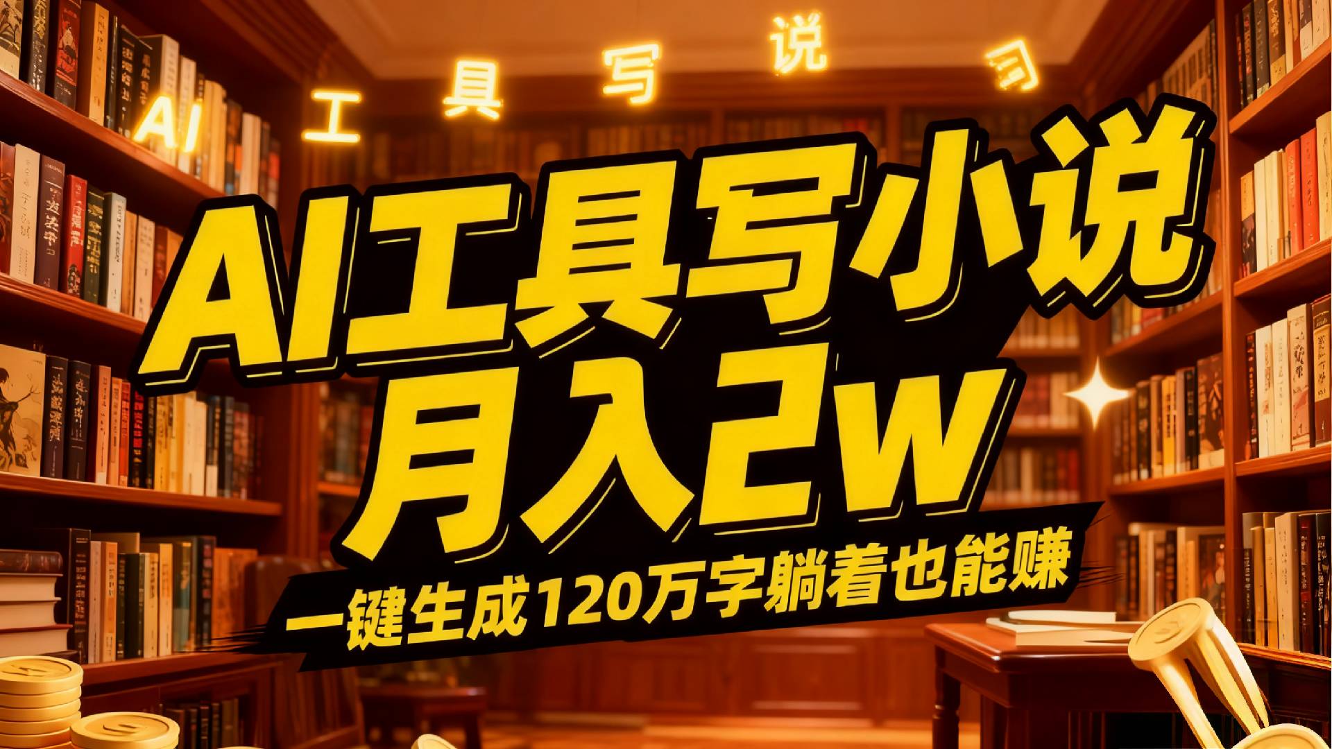 2026年AI工具写小说,一键生成120万字，躺着也能赚，月入2w+-网创财富岛