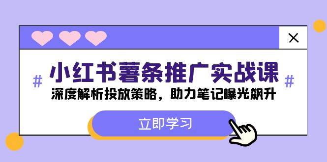 小红书-薯 条 推 广 实战课：深度解析投放策略，助力笔记曝光飙升-网创财富岛